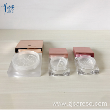 50g Shiny Rose Gold Square Loose Powder Case